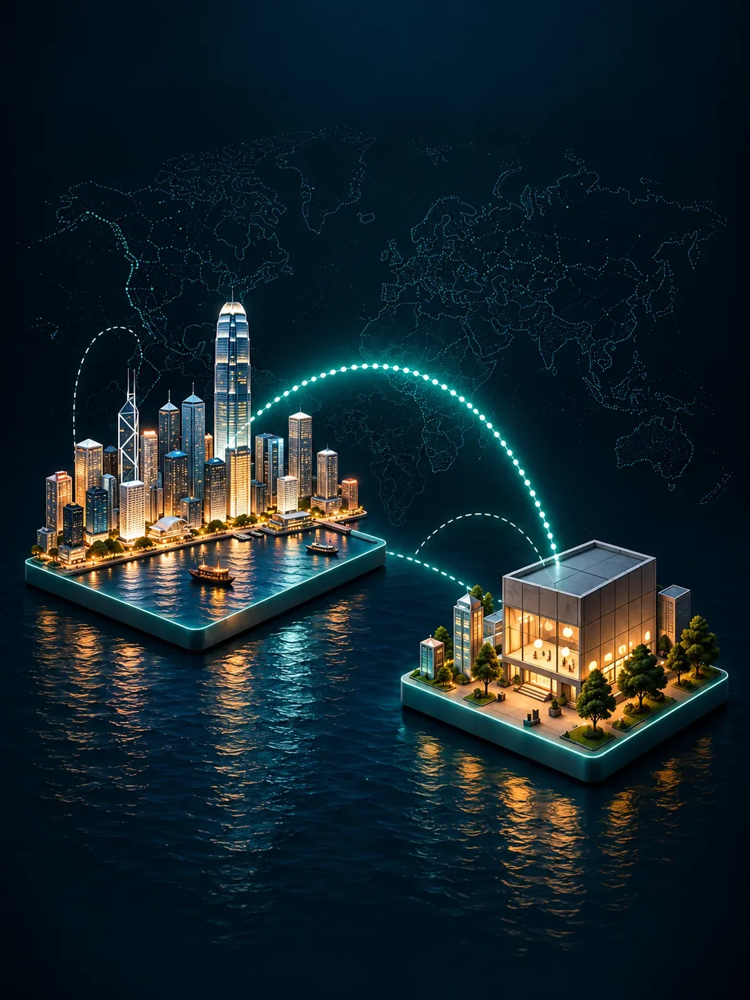 Concept visualization of a video connection between an on-location source and a receiving venue