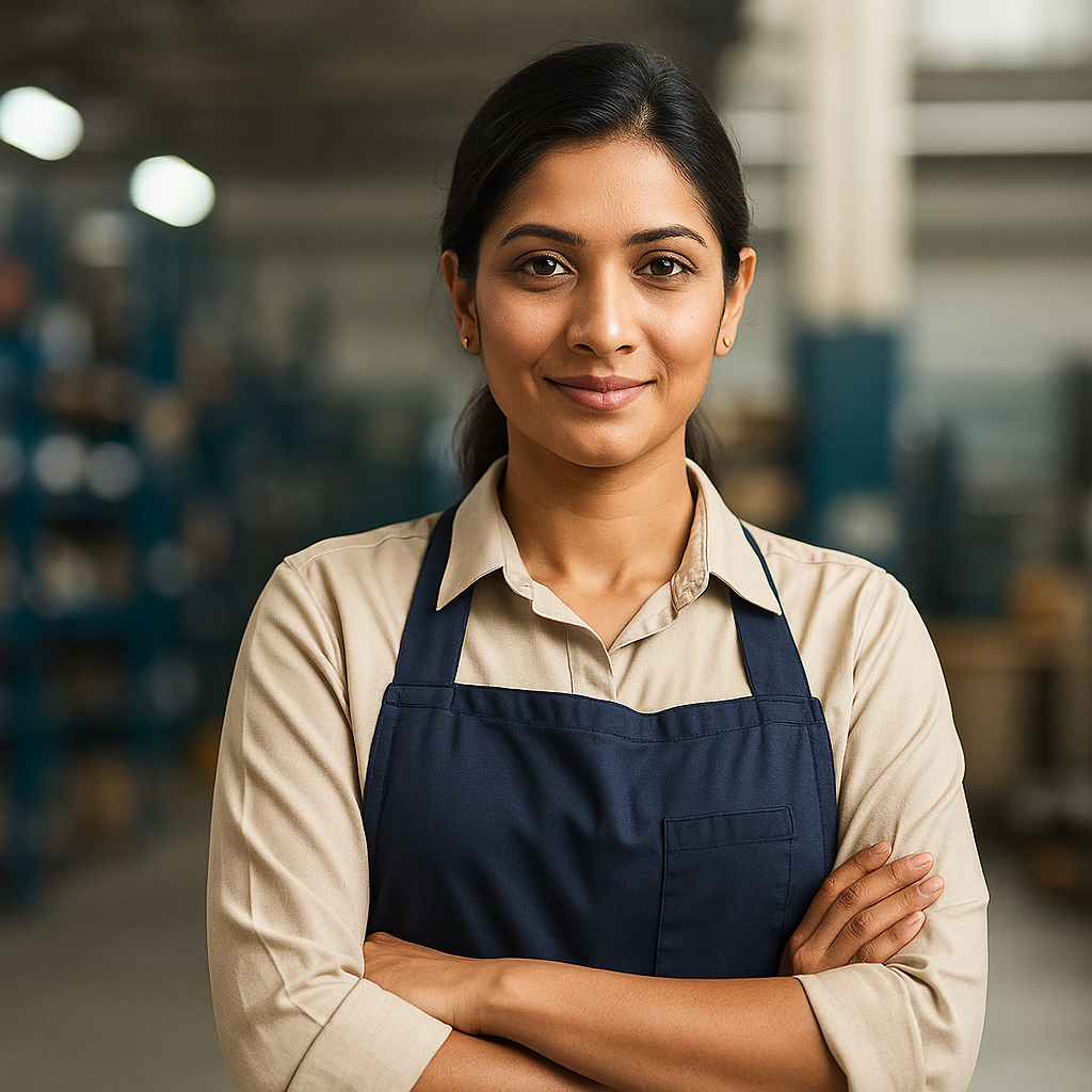 Indian Woman Entrepreneur in Factory