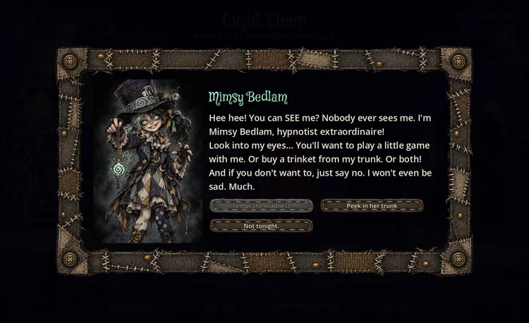 Mimsy Bedlam, the little hypnotist