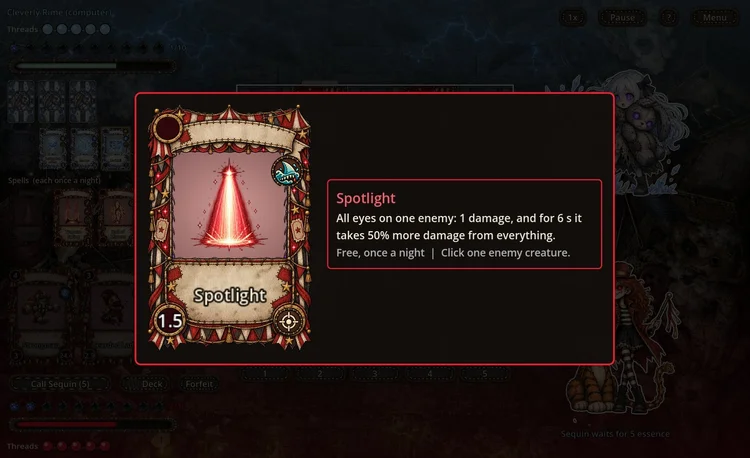 Hold a card to read it