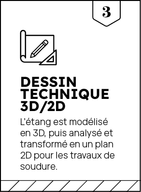 dessin technique 2d 3d epdm pond liner