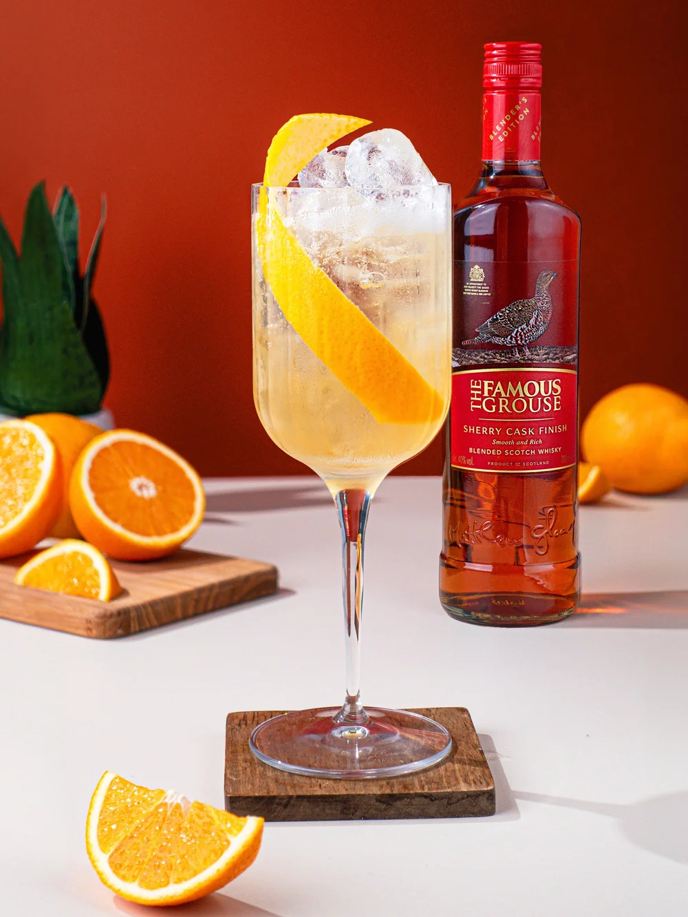 Orange spritz with fresh oranges