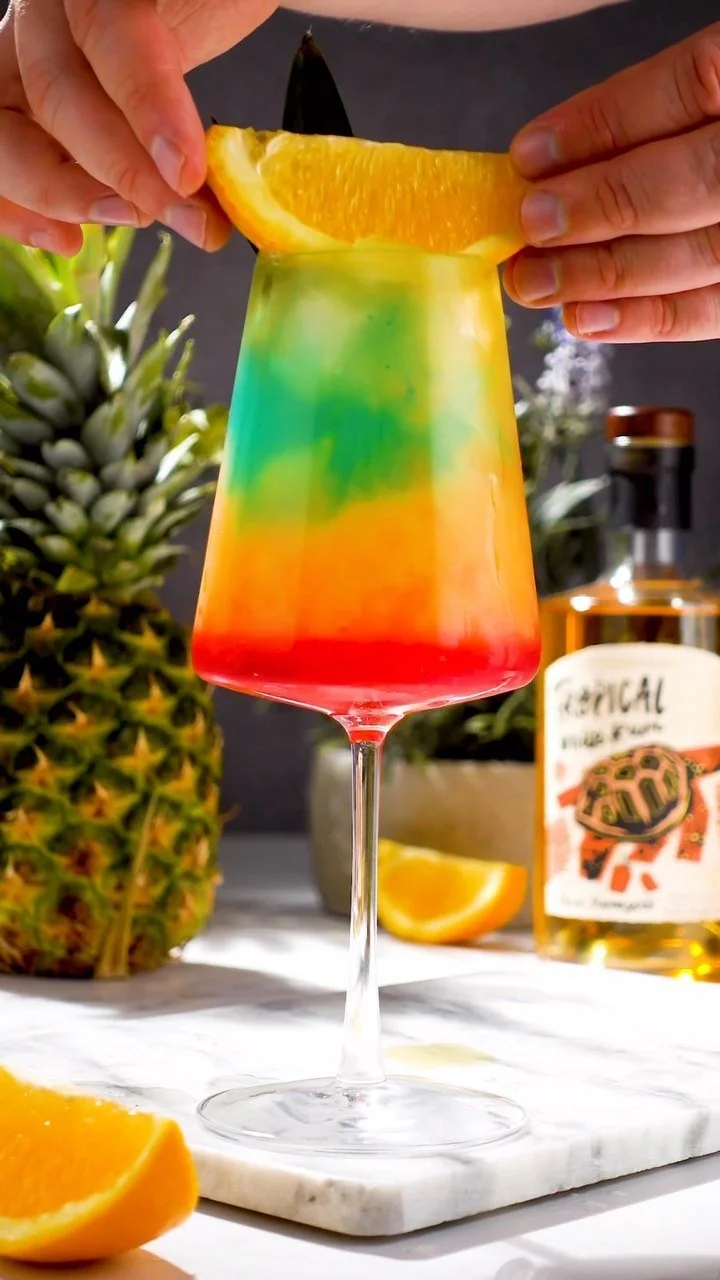 Rum Rainbow Cocktail cocktail recipe by Gin & Domic