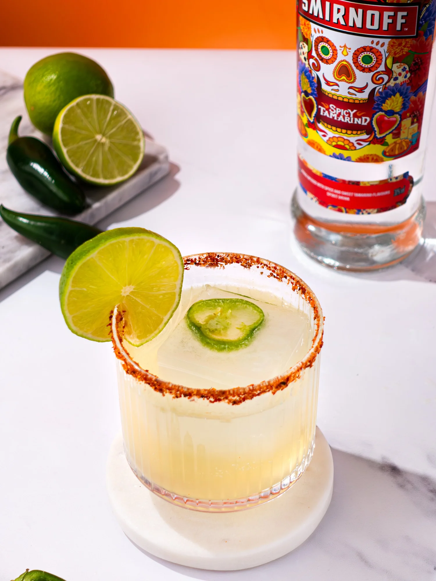 Chilli-rimmed margarita cocktail