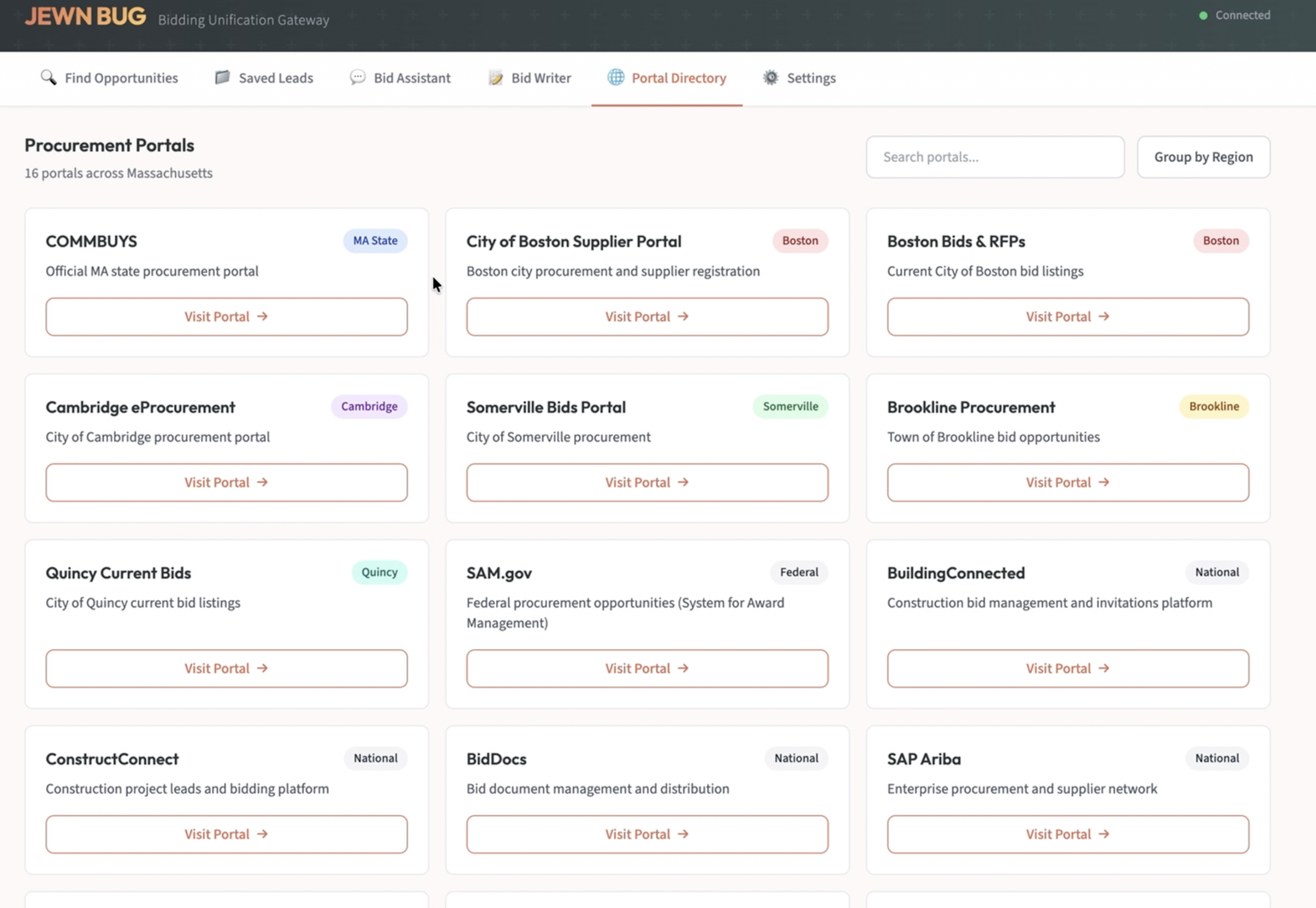 Dashboard view