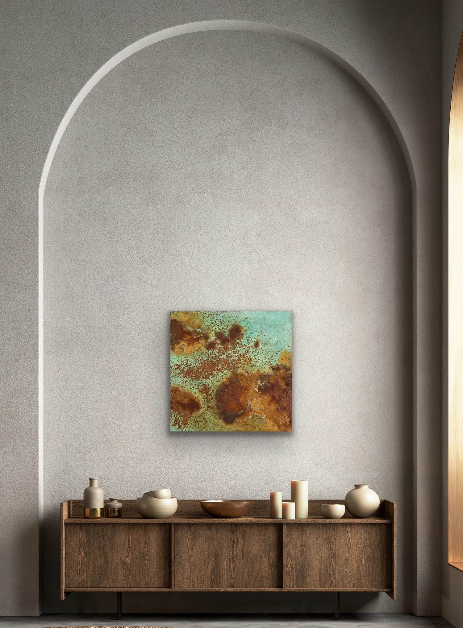 Patina Panel - Rust and Verdigris - styling inspiration 2