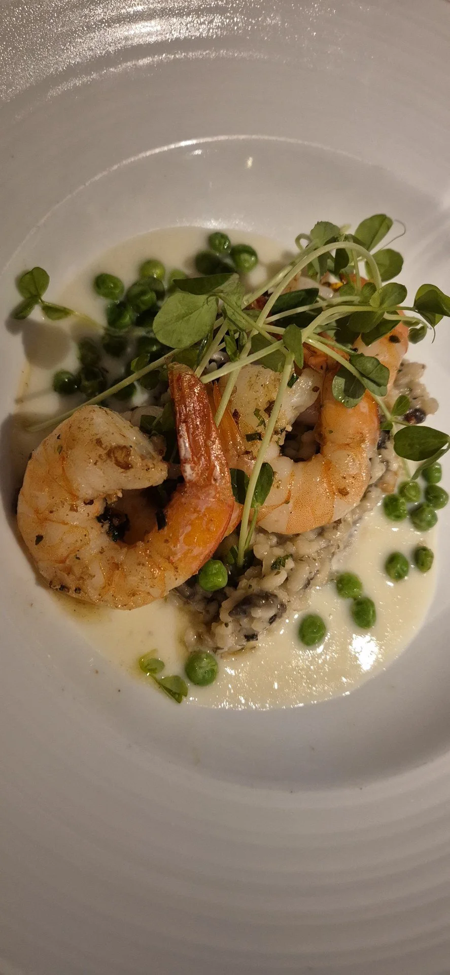 A plated meal with fresh greens.
