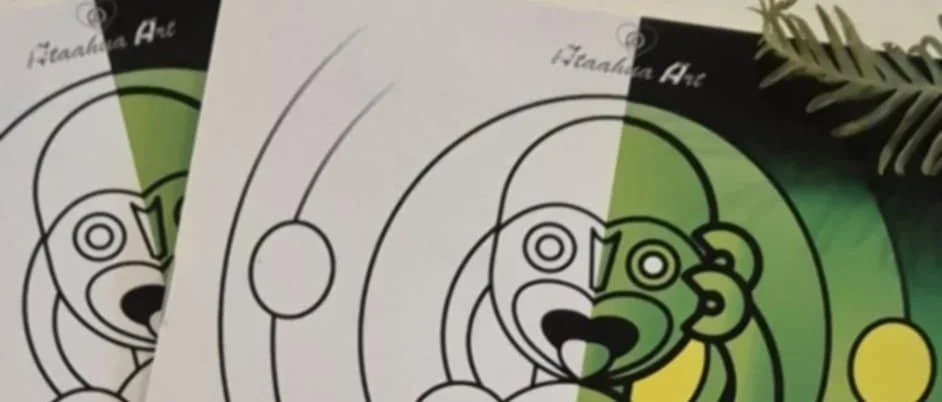 Supplied Māori art and colouring sheets.