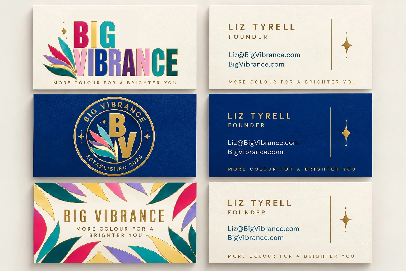 Additional Big Vibrance business card concepts