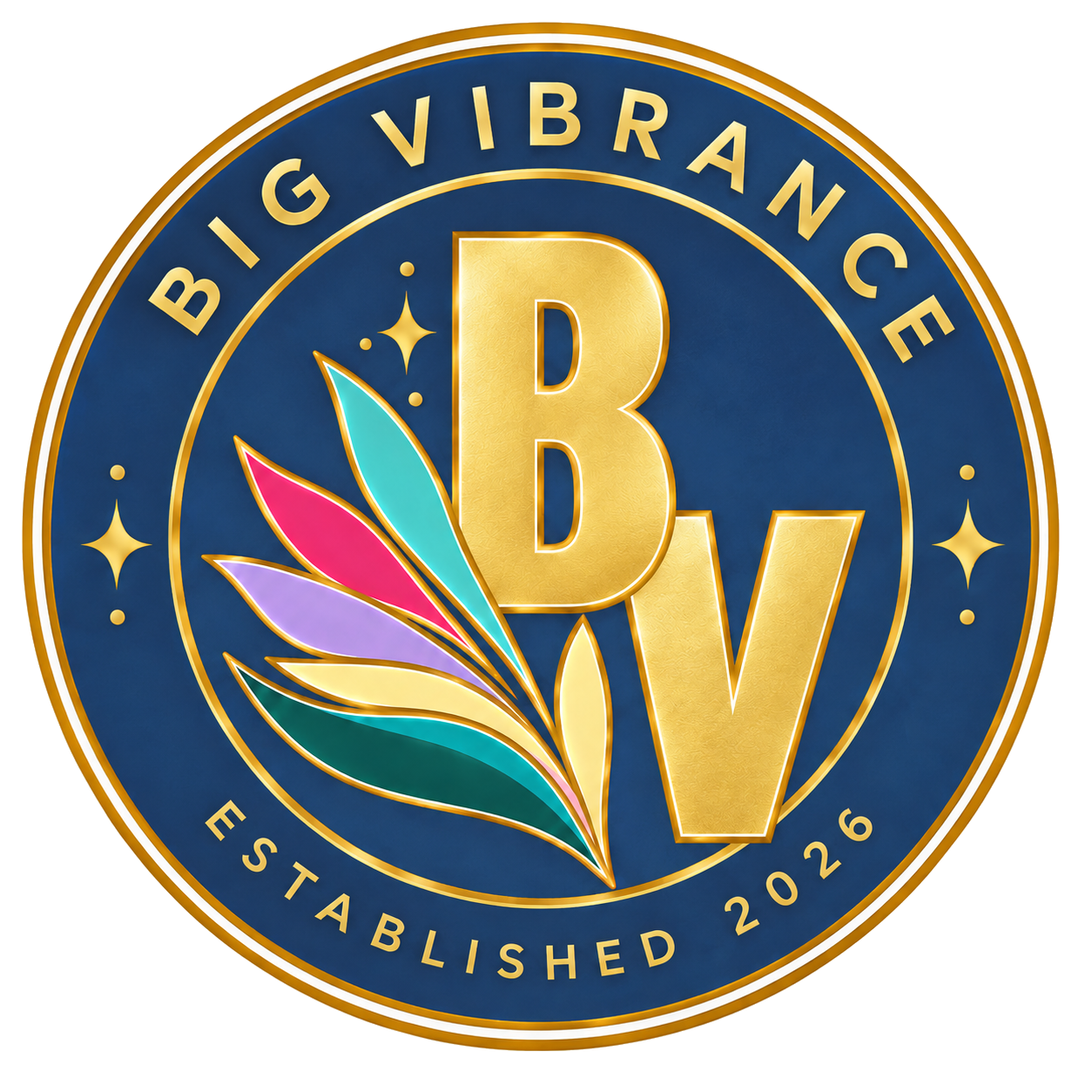 Big Vibrance brand stamp option 1, on Night Garden