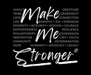 Script lettering version of Make Me Stronger
