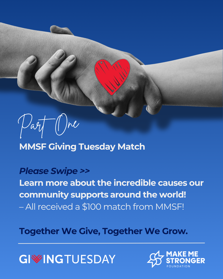 Giving Tuesday Match Part One carousel cover with a hand and red heart