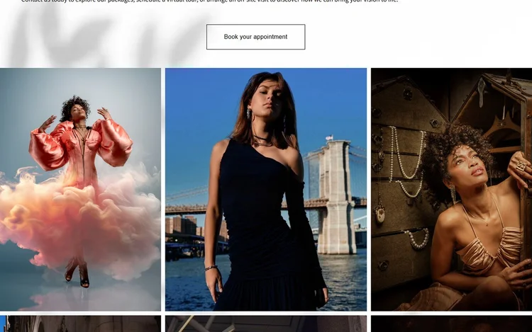 Marie-Lise Lachapelle website Services page gallery of fashion and jewelry photo shoots