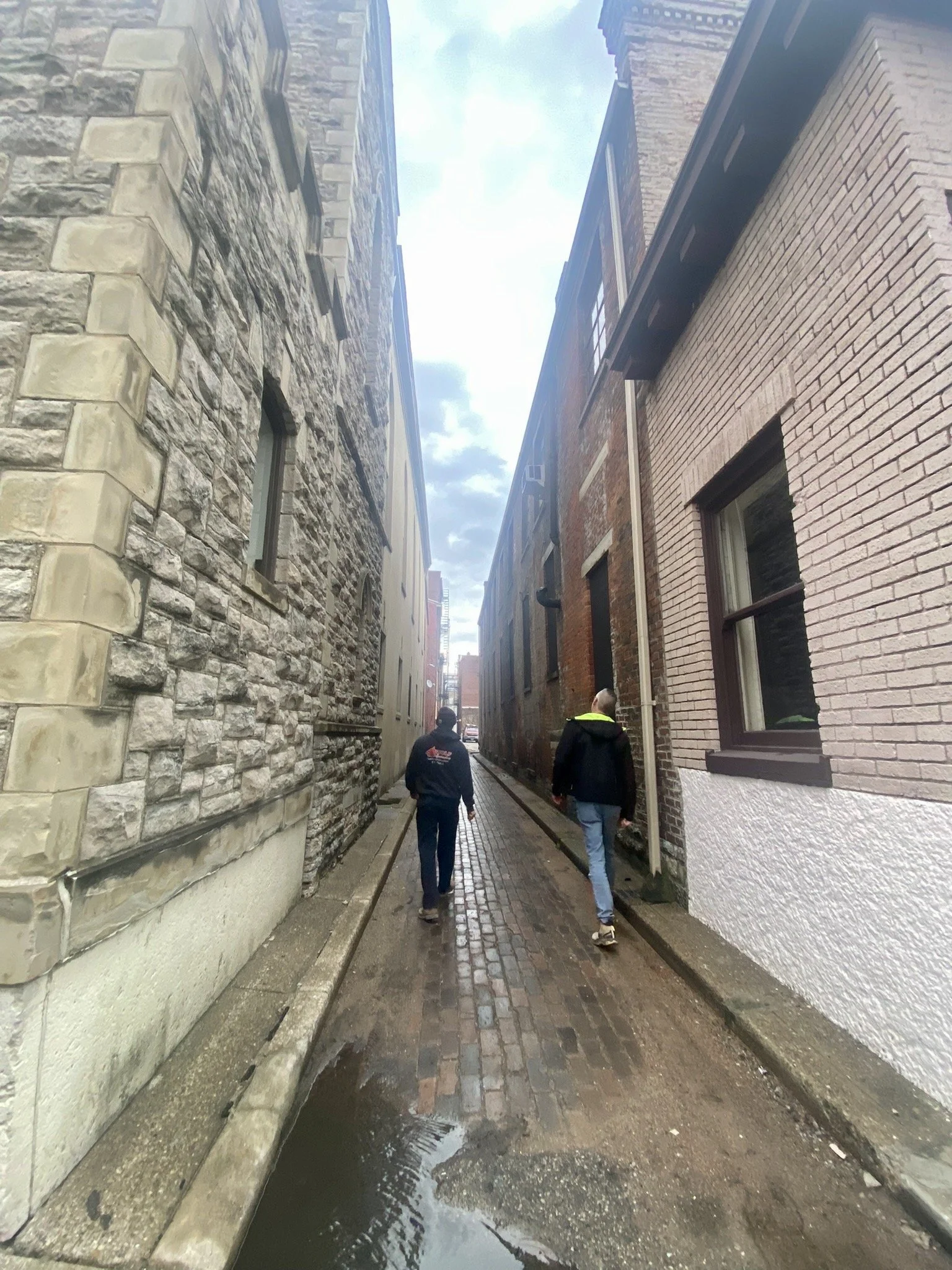 Wolf Contracting team reviewing access at a historic site