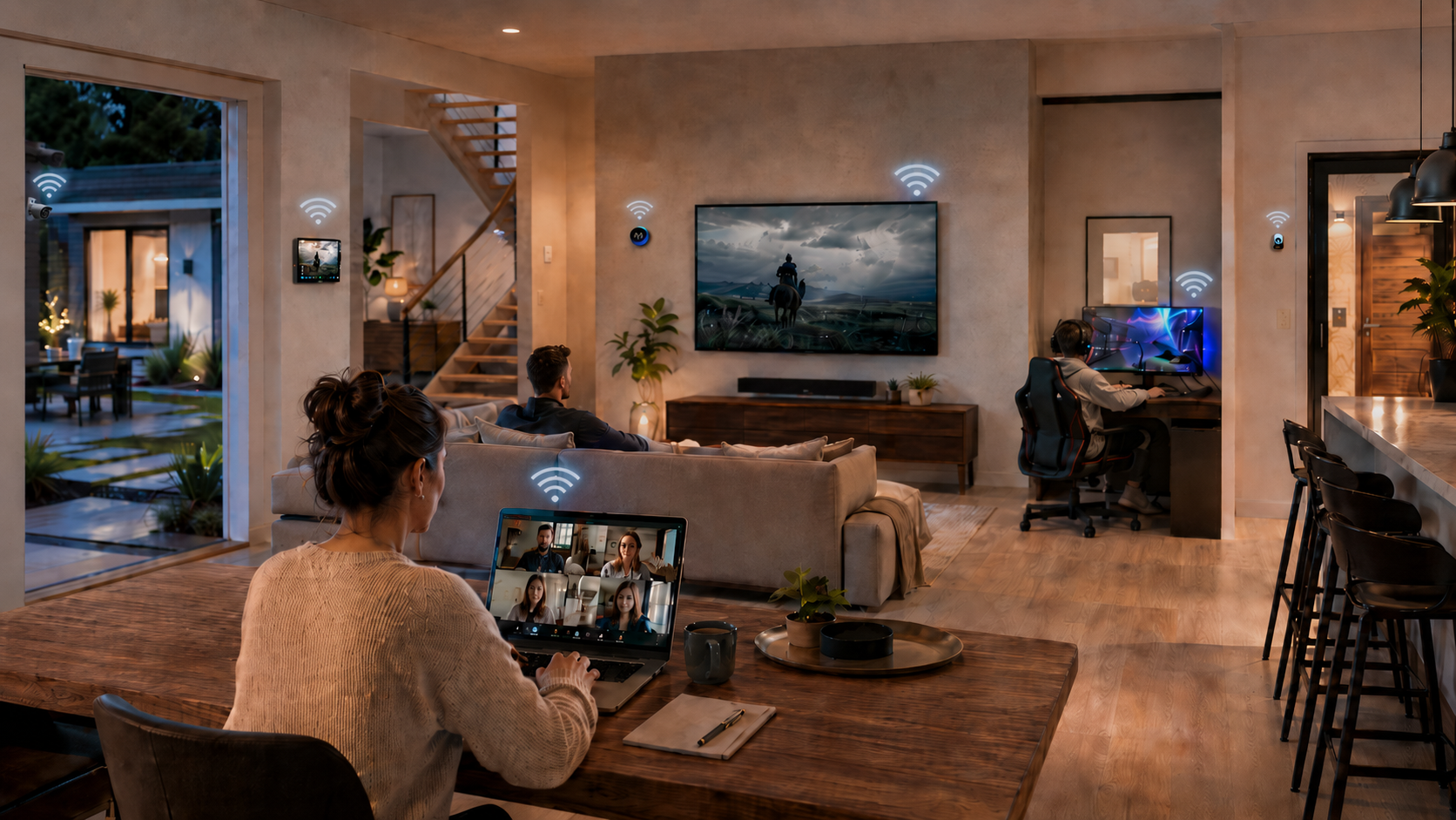 Whole-home Wi-Fi working for Zoom calls, streaming, gaming, and outdoor cameras