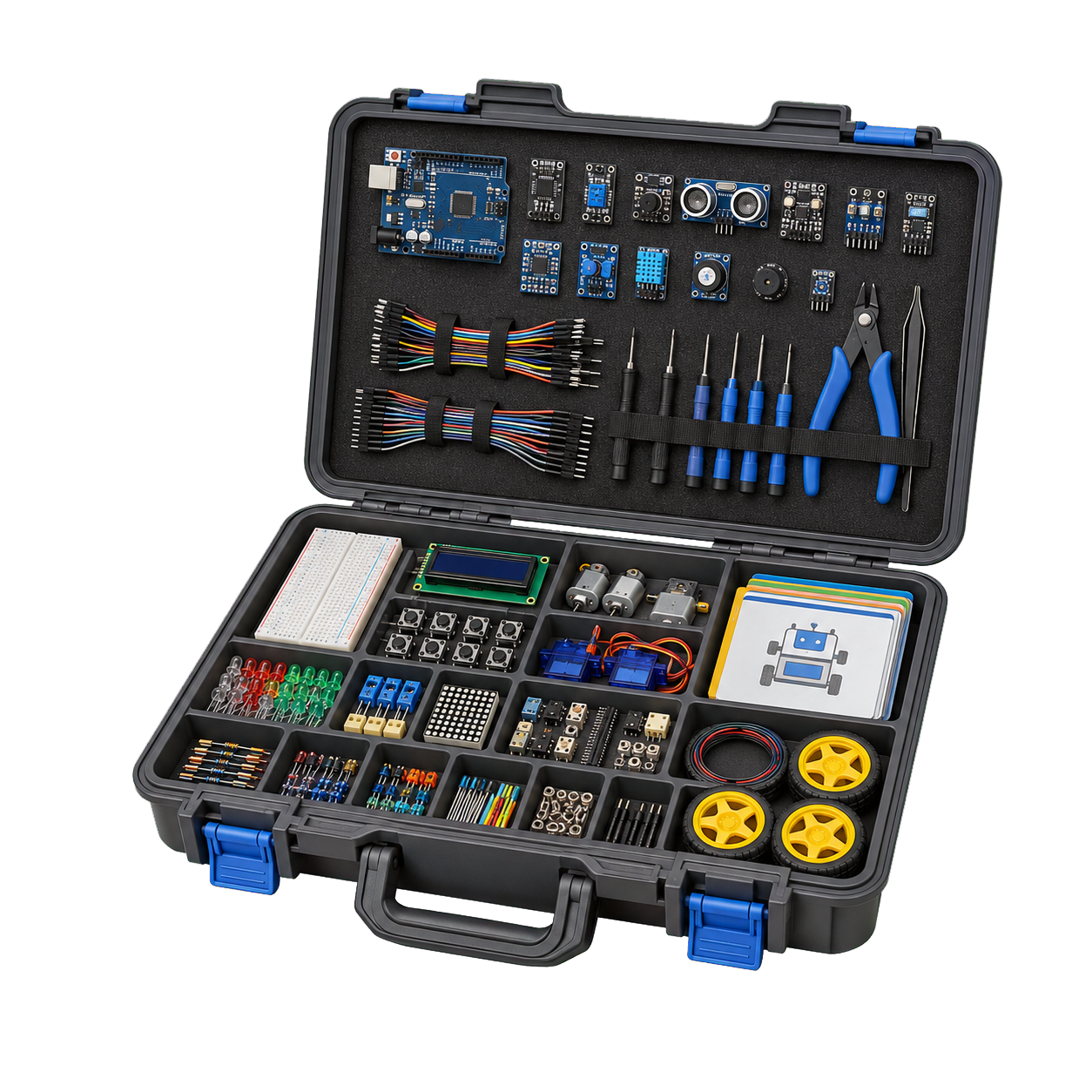 Organised STEM lab bundle with electronics, sensors and tools