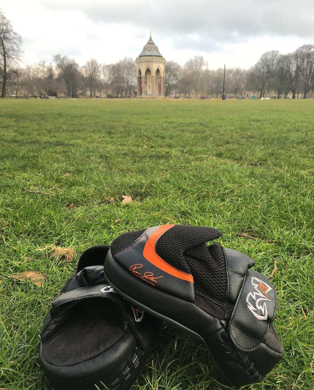 Outdoor boxing fundamentals session at The MAW Studios — coached padwork training