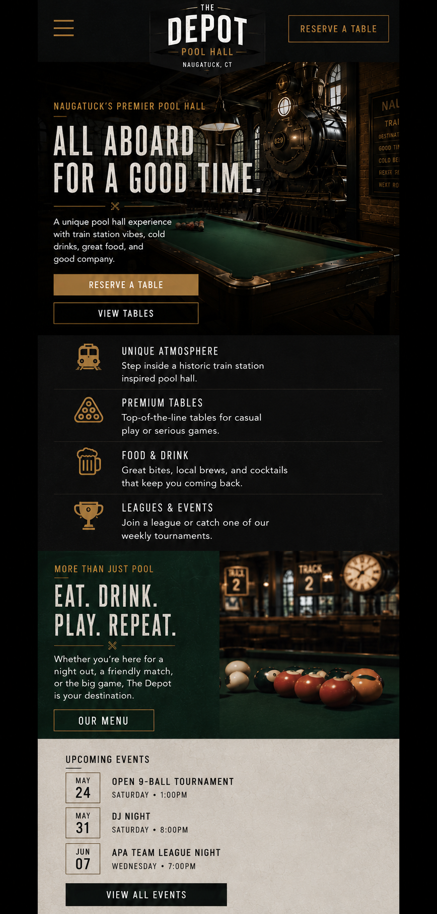 Sample mobile view of a website design concept