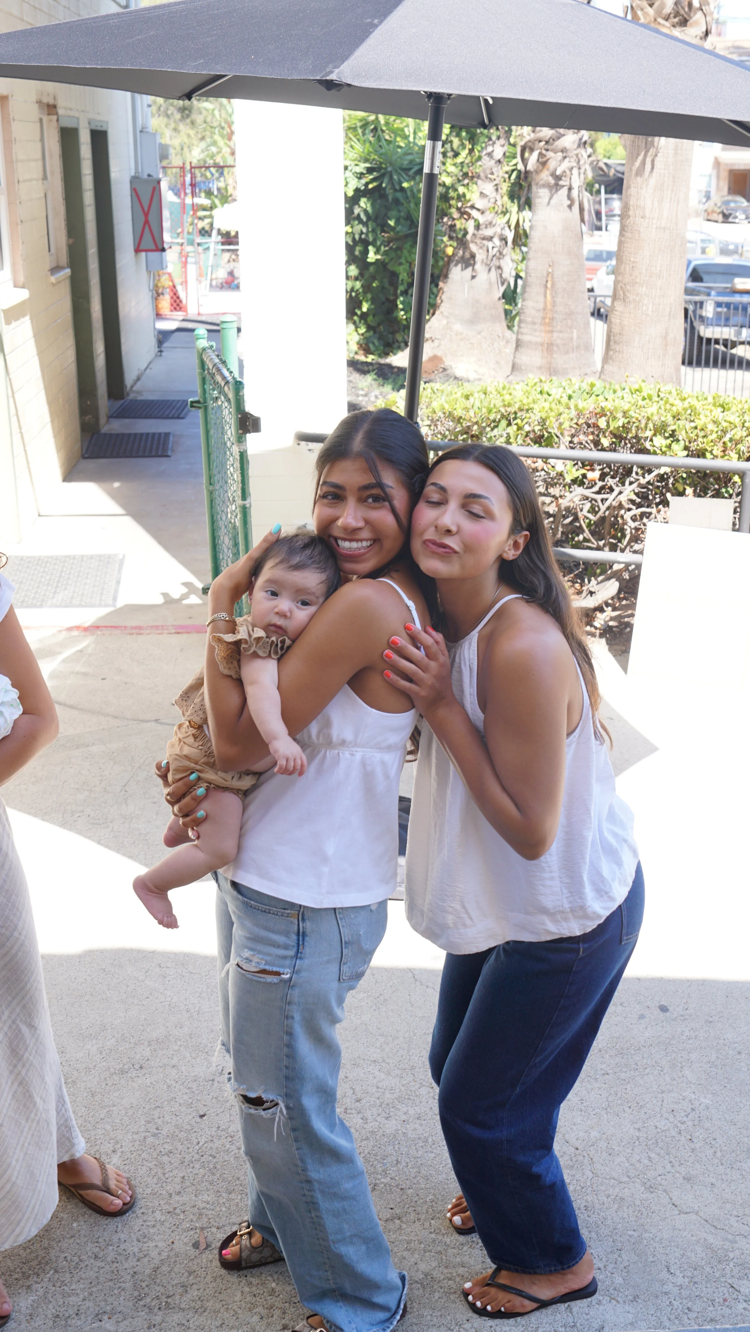 A family moment outside Home Church after Sunday service.