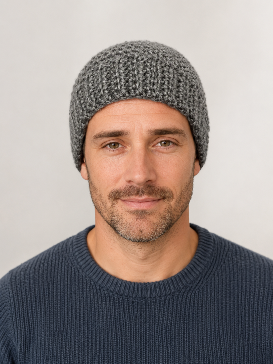 Handmade crochet hat, styling shown with AI