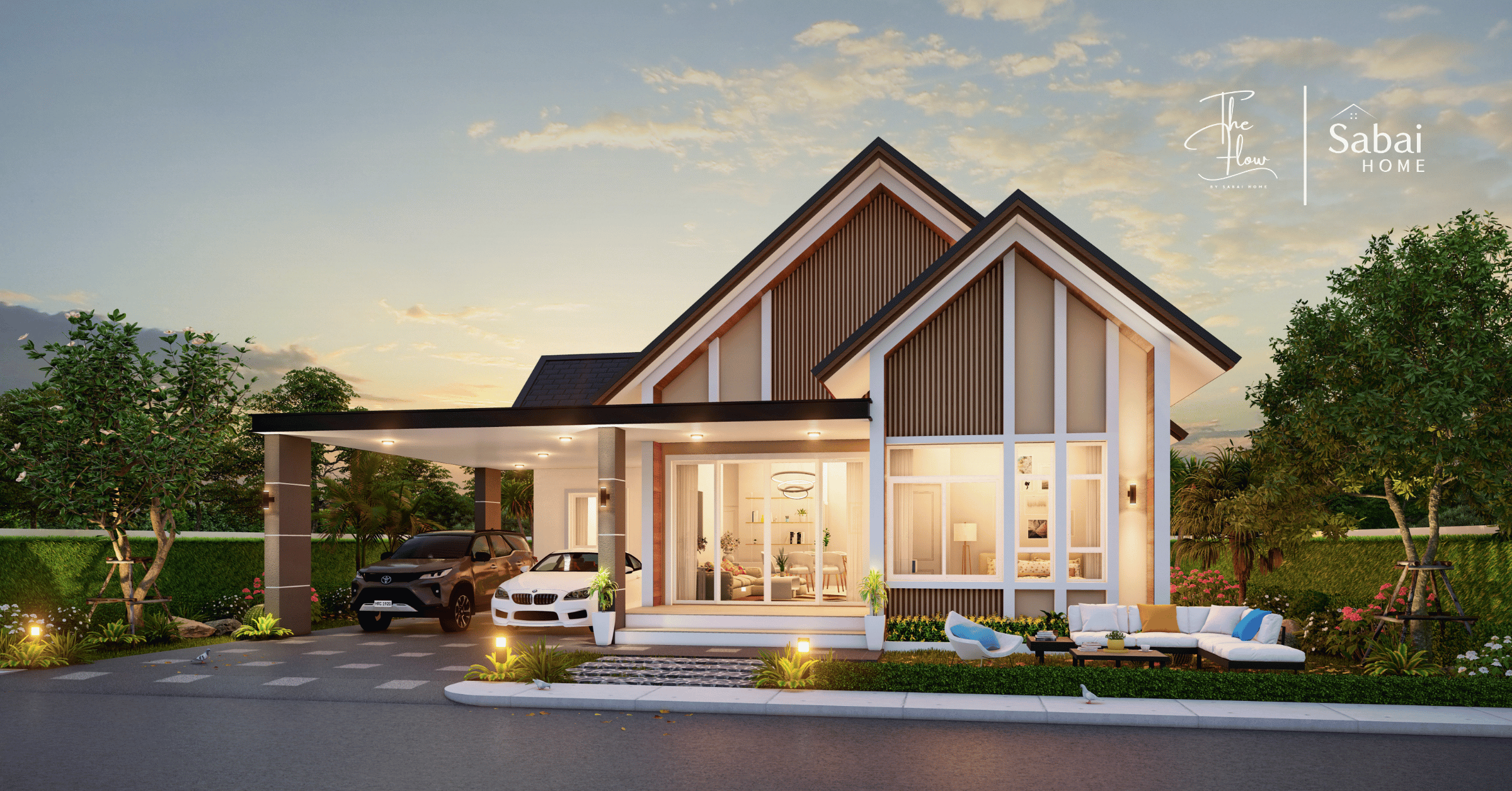 The Flow residential project - Modern townhomes starting from 4.xx million Baht, only 15 minutes from Pattaya Beach