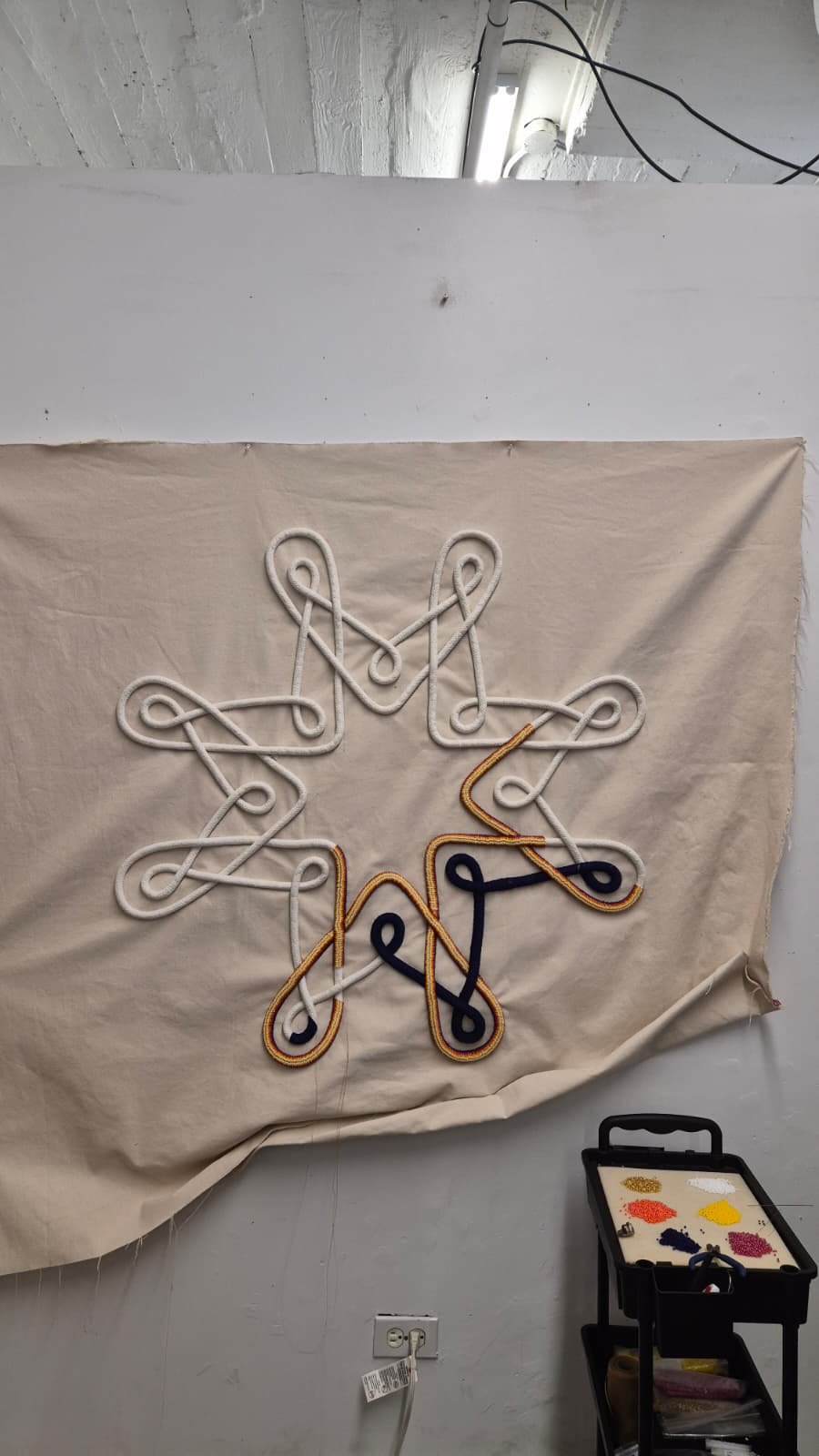 Star knot in progress in the studio