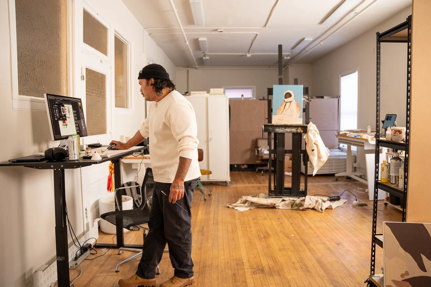 George Alexander (Ofuskie) in his studio in Santa Fe