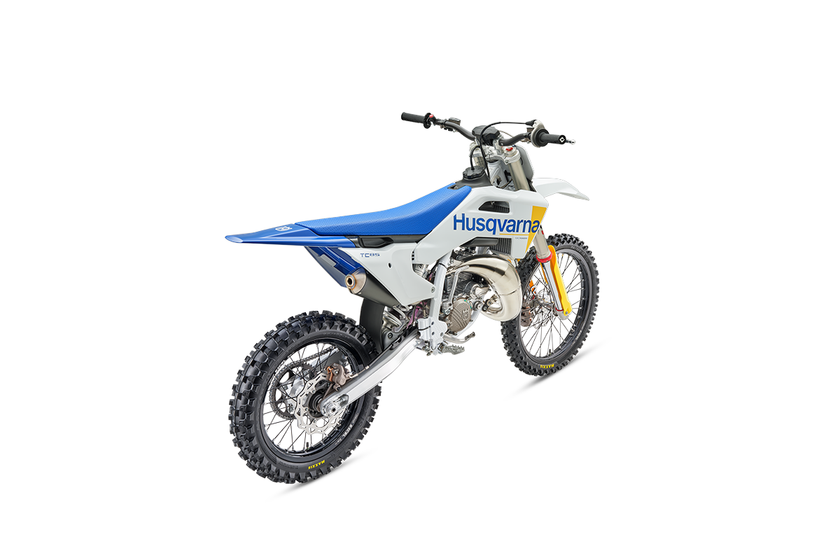 2027 Husqvarna TC 85 19/16 Rear ¾ view