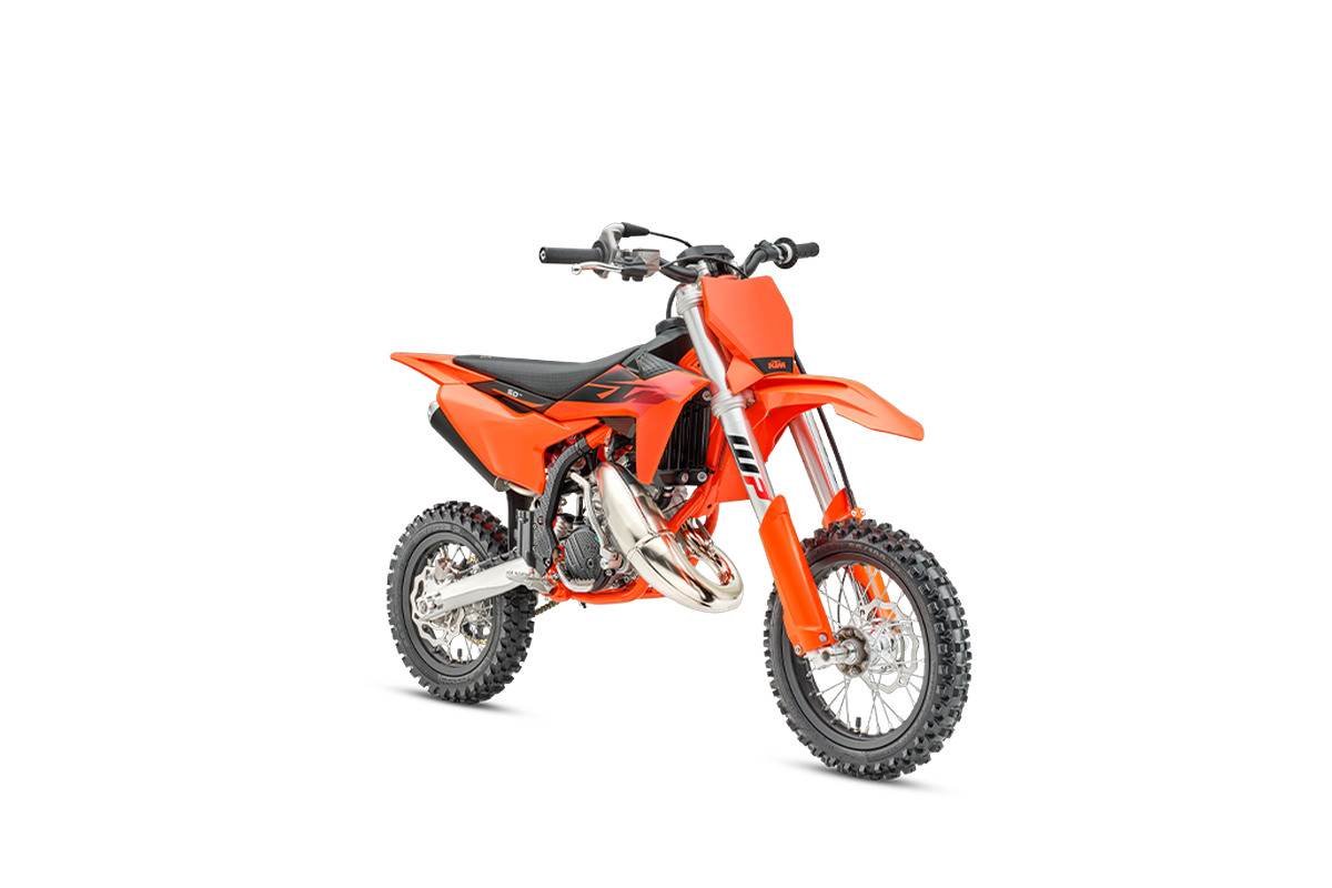 2027 KTM 50 SX Front ¾ view