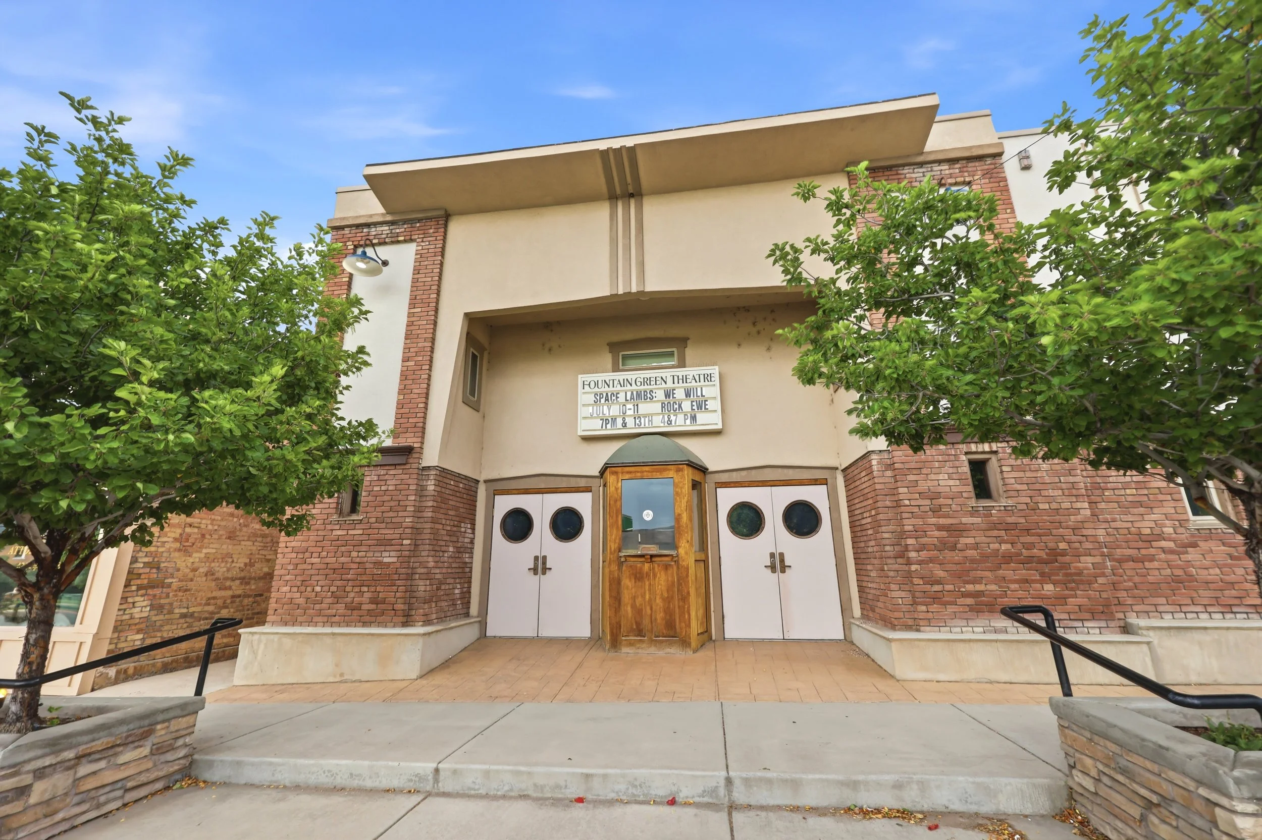 Restored Fountain Green Theatre and Dance Hall exterior