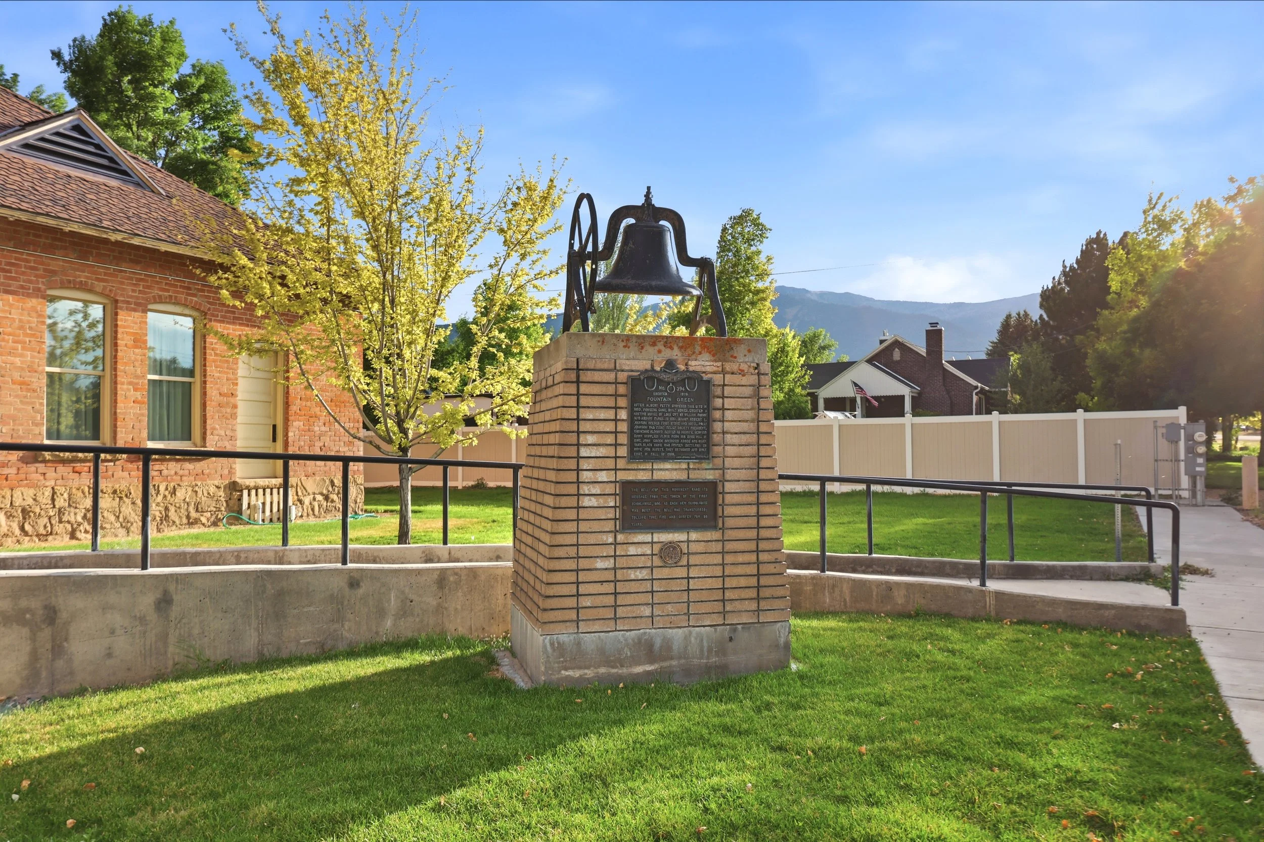 Historic bell monument in Fountain Green Utah