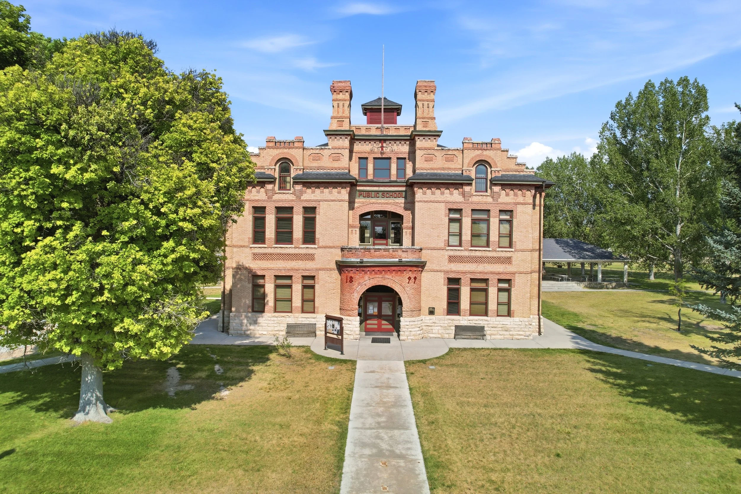 Historic public school building in Spring City, Utah