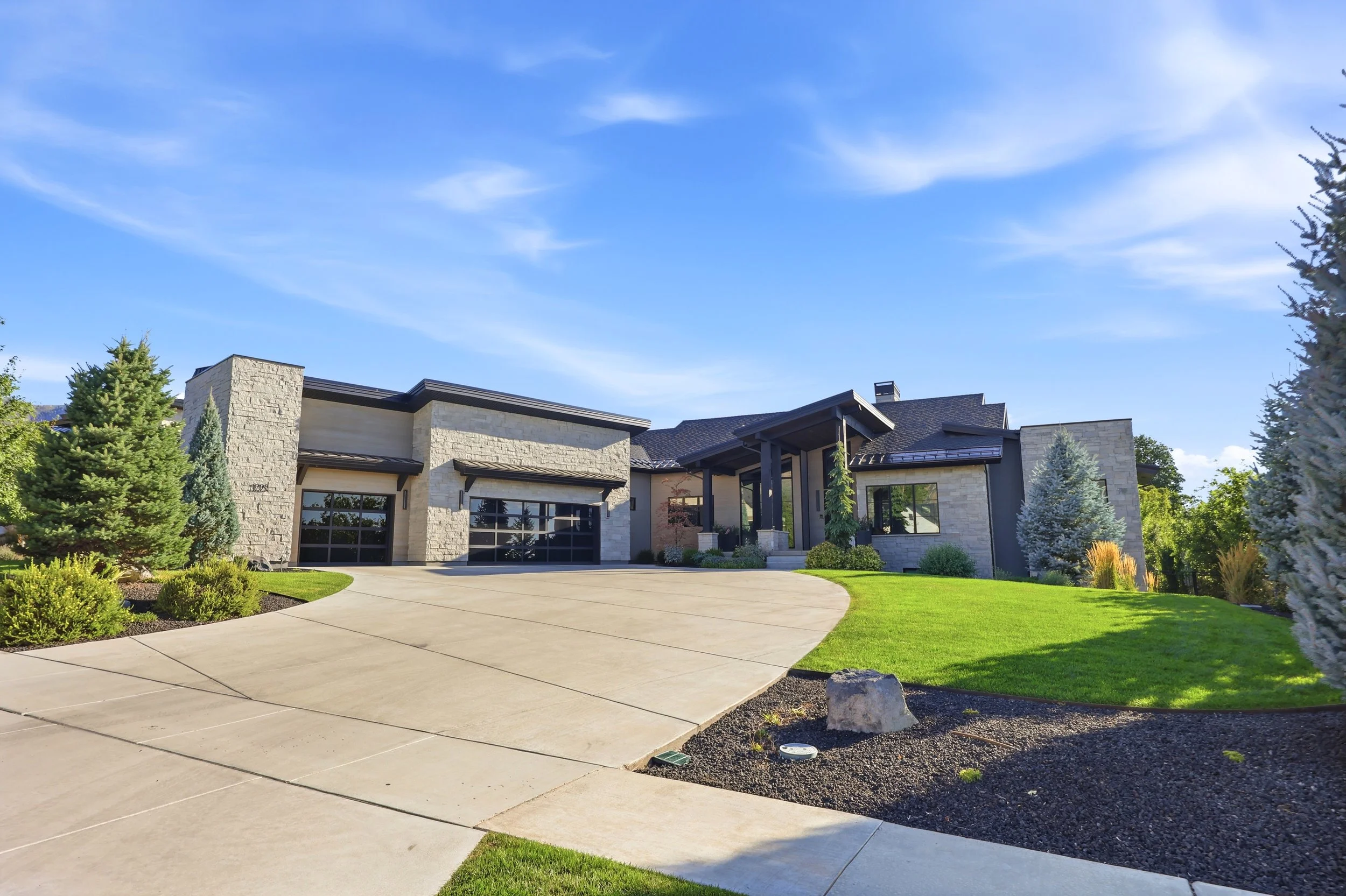 Distinctive custom home with modern mountain architecture in Woodland Hills Utah