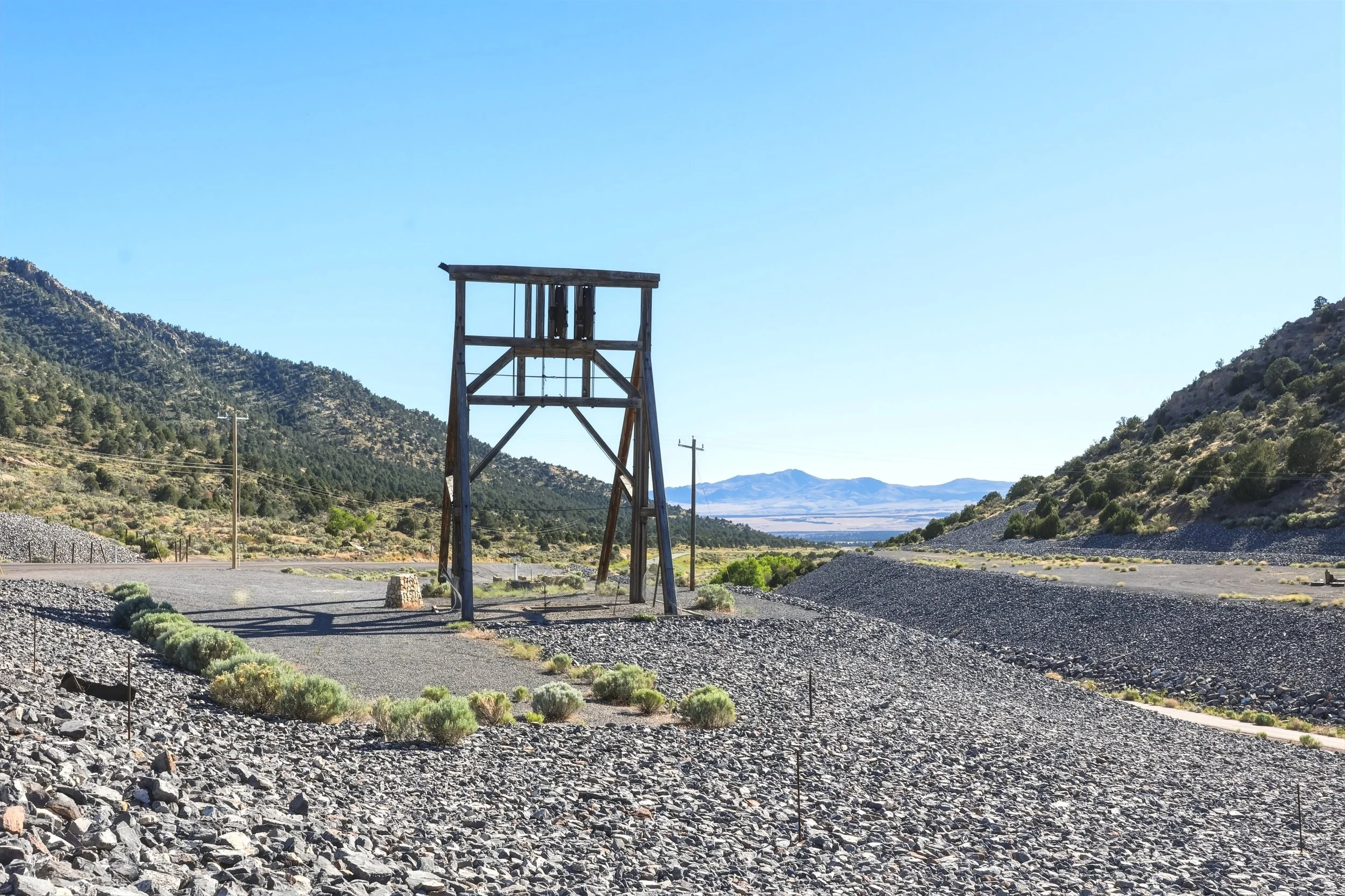 Historic mining headframe near Eureka Utah