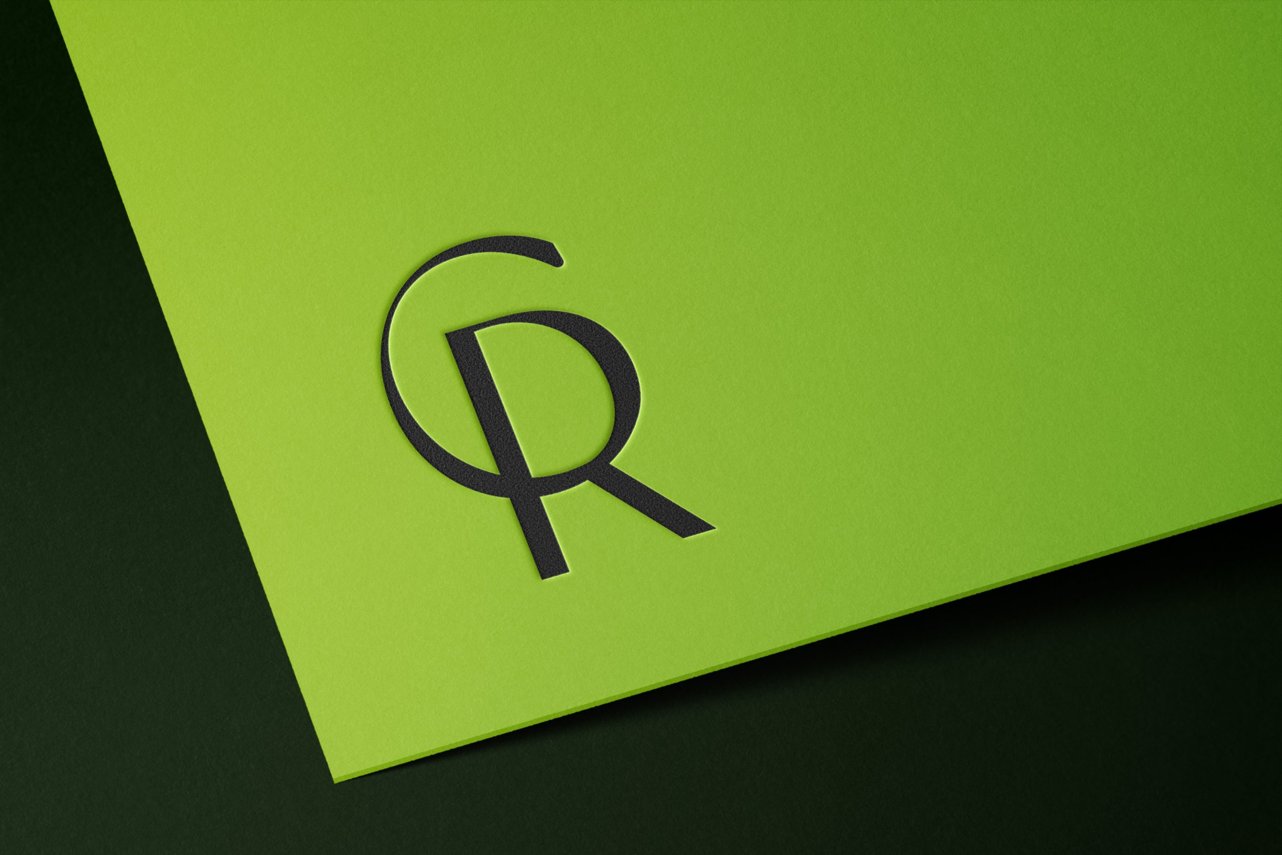 106 Coleridge Street Logo embossed on lime green paper