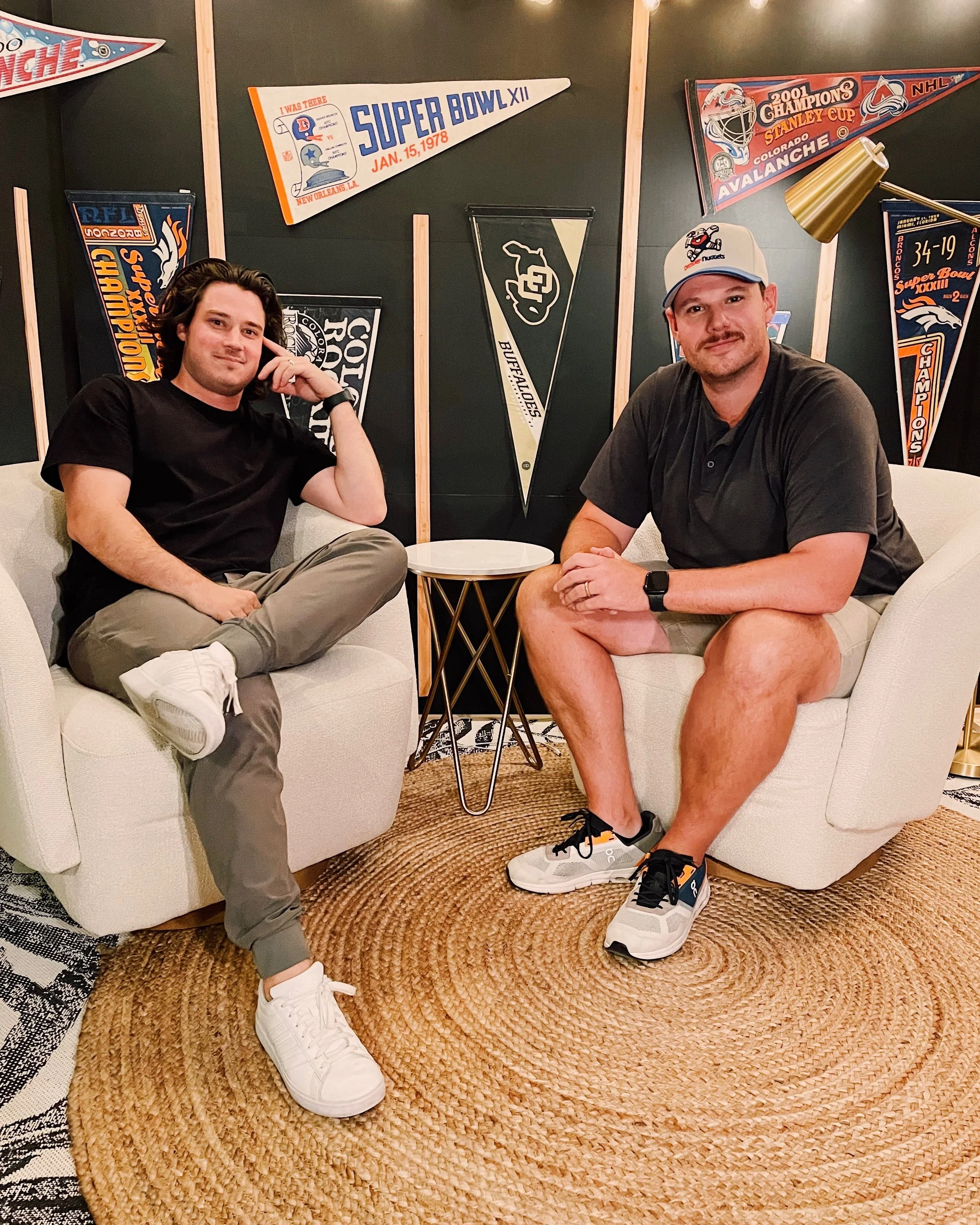 John and Mike — Dudela founders in the podcast studio