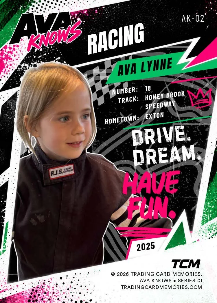 Ava Knows Racing card back