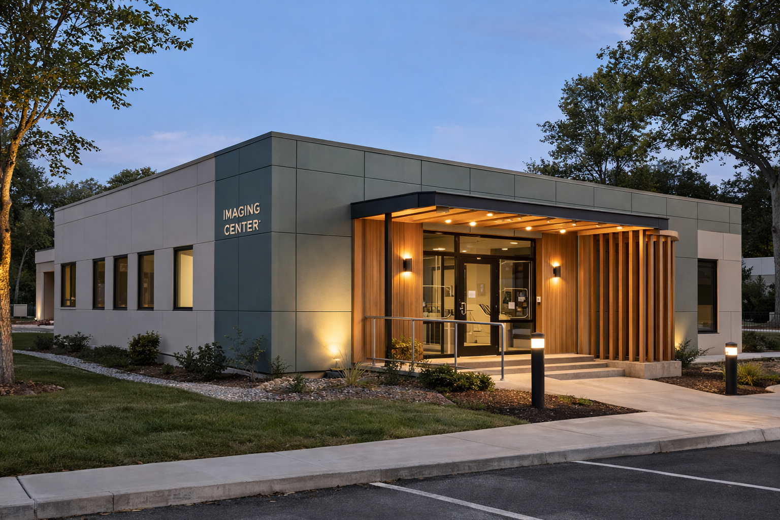 Imaging center at twilight