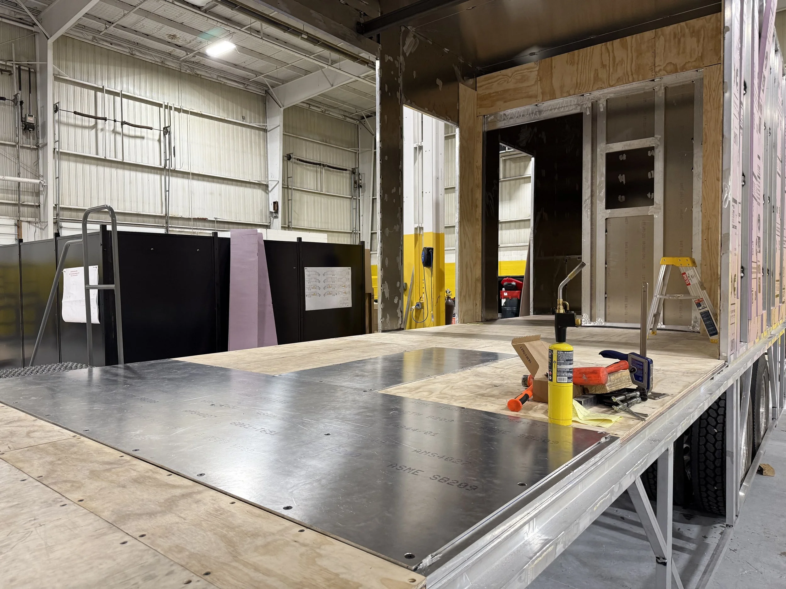 Equipment mounting plates installed for imaging system support