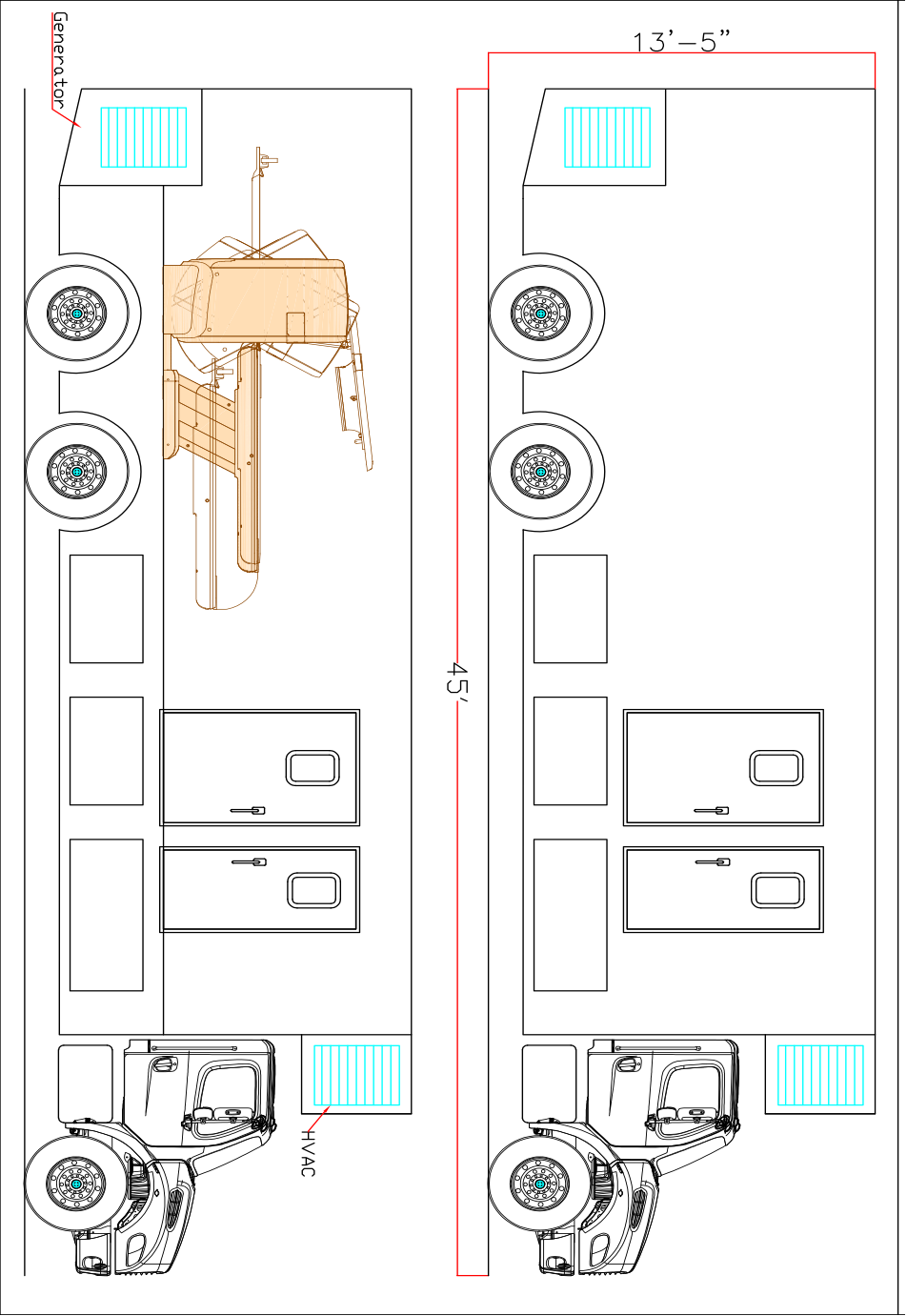45' Drivable CT Coach Layout