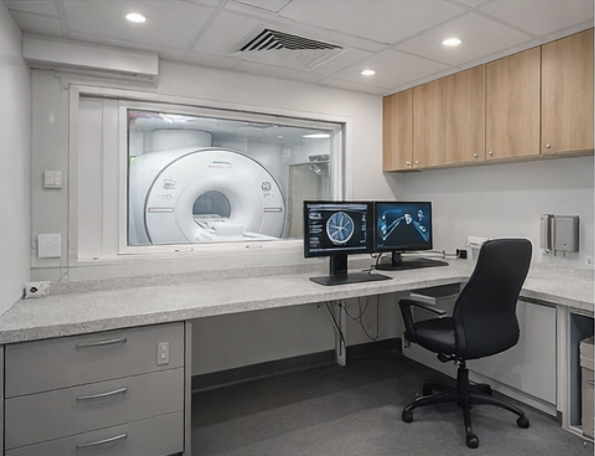 Interior medical imaging suite view