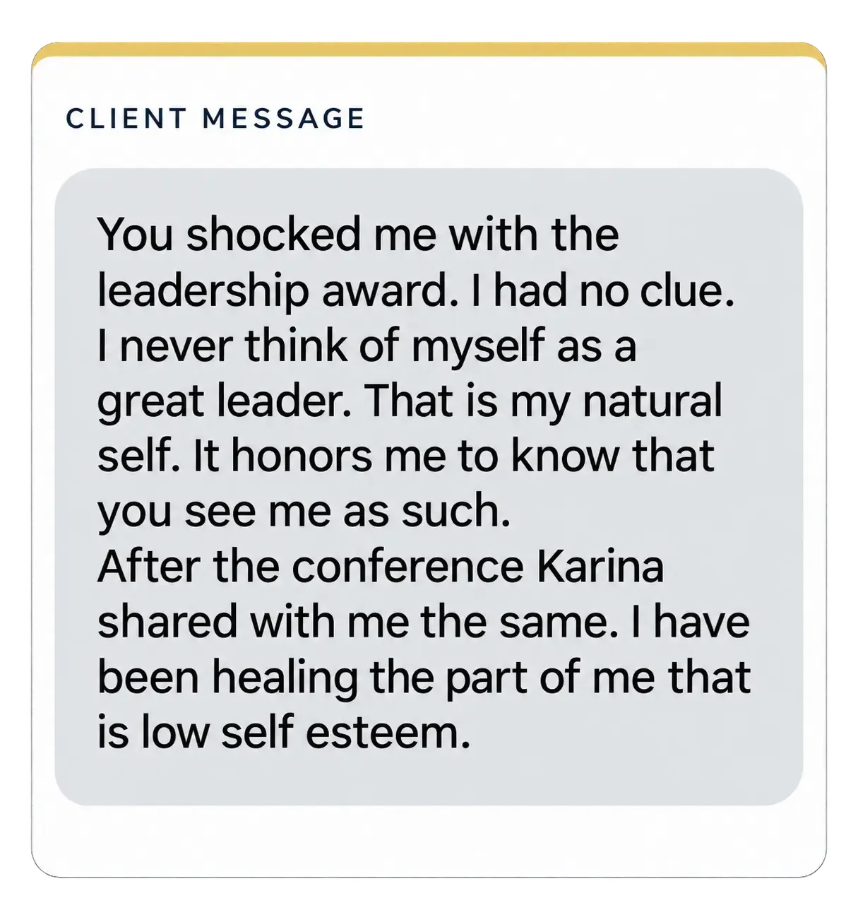 Client testimonial