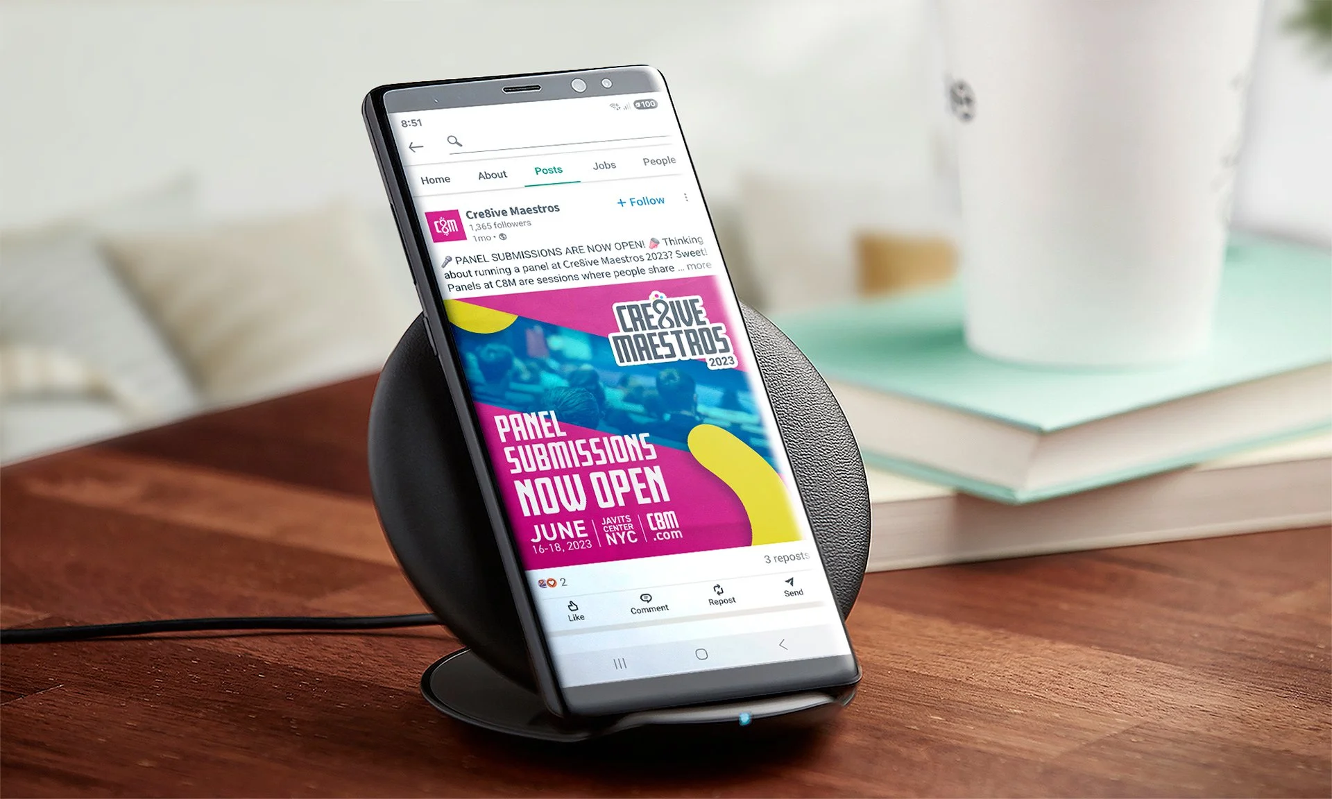 Mockup of a LinkedIn post for Open Panel Submissions for the concept conference