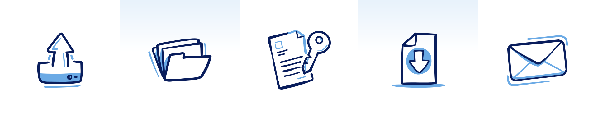 Row of file-related icons for Thomaston Savings Bank