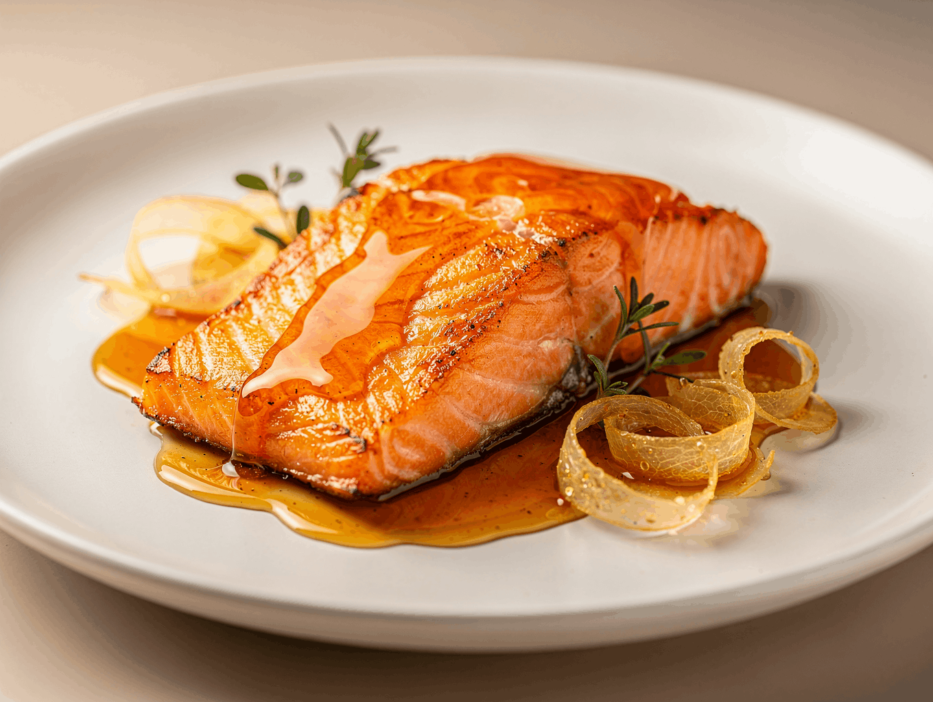Seafood glazed with Merman's Revenge Honey Glaze