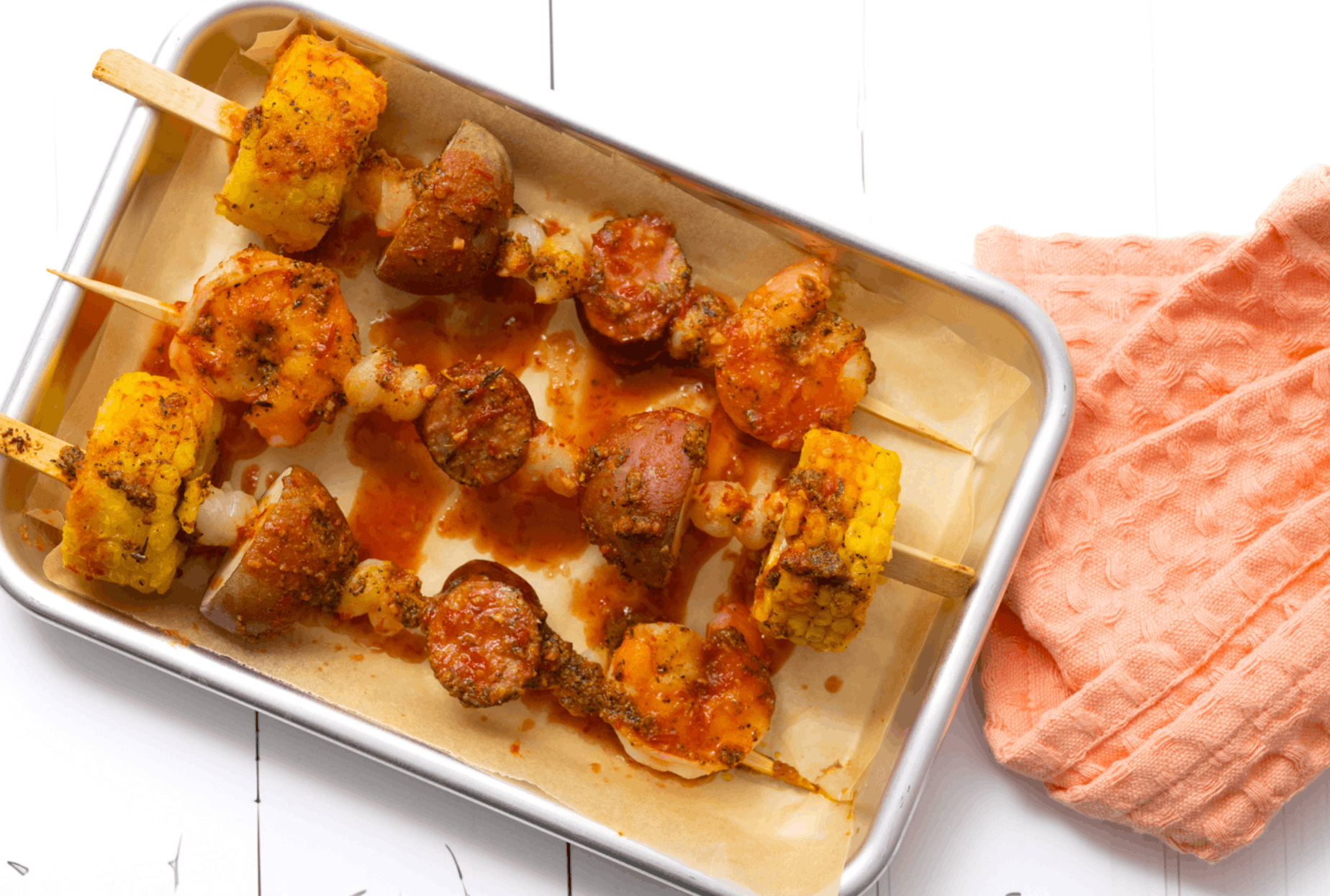 Seafood Bake Skewers made with Merman's Revenge