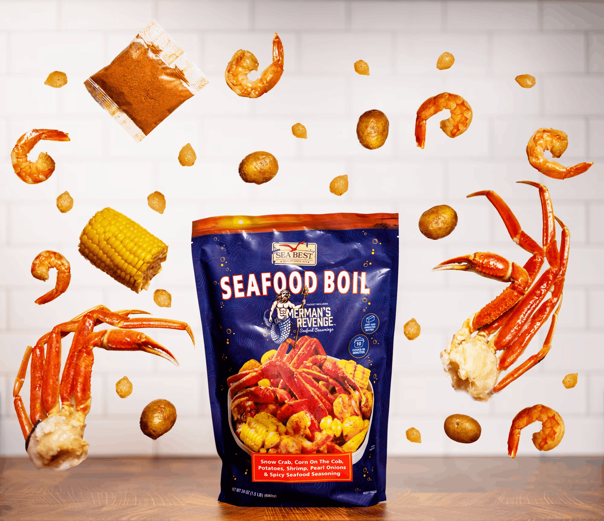 Merman's Revenge Frozen Seafood Boil meal