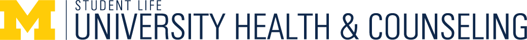 Logo for the University of Michigan Student Life University Health and Counseling