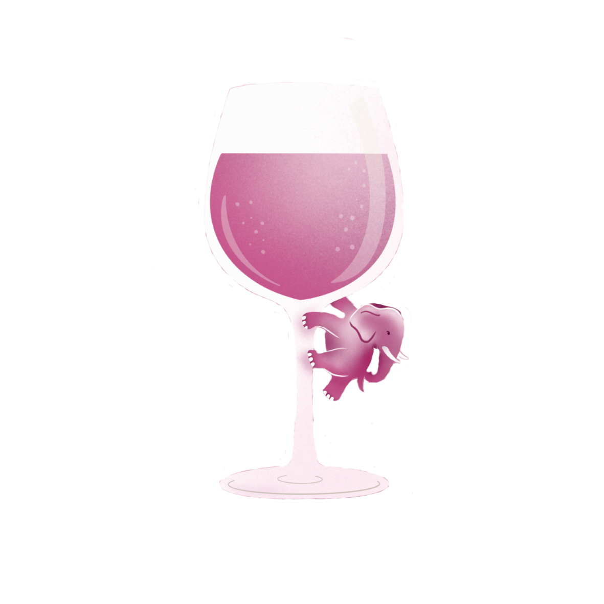 Le Lundé c'est Rosé — verre et éléphant