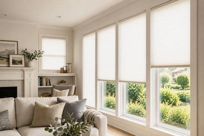 Large windows bringing natural light into a remodeled living space